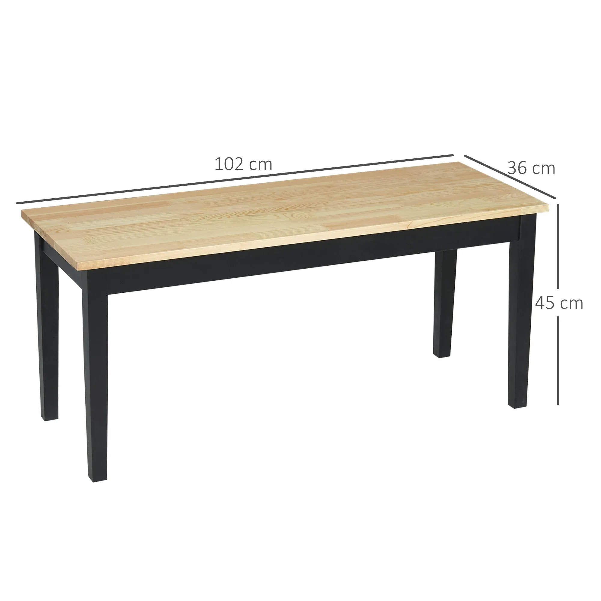 102 cm Wood Dining Bench for 2 People