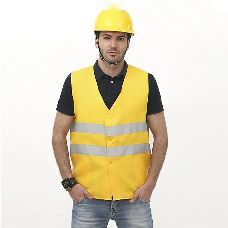 15 Pieces Increase Railway Reflective Vest Reflective Vest Environmental Sanitation Construction Reflective Vest Reflective Safety Clothing Yellow Cloth Gray Bar Free Size