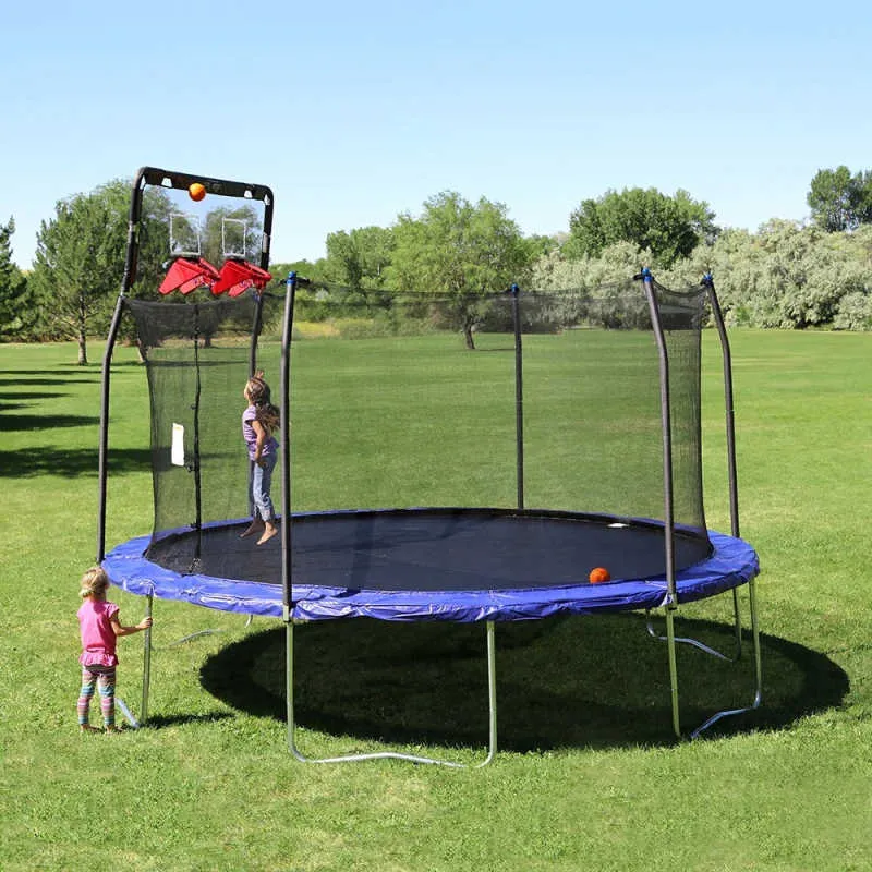 15' Trampoline Double Basketball Hoop Accessory - SWBB1500