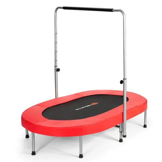 2-Person Foldable Mini Kids Fitness Rebounder Trampoline-Red