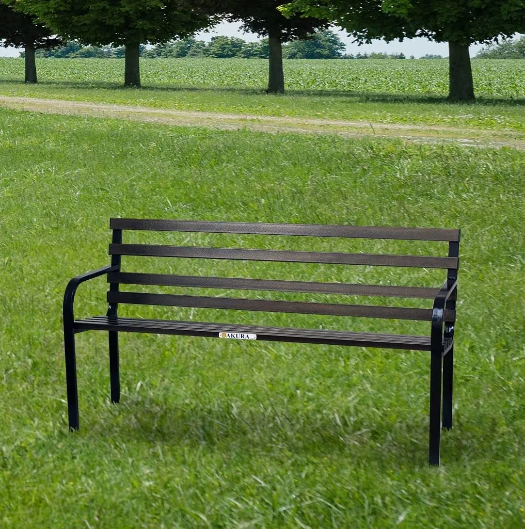 2 Seater Metal Bench (Black)