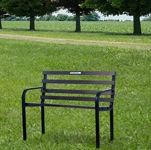 2 Seater Metal Bench (Black)