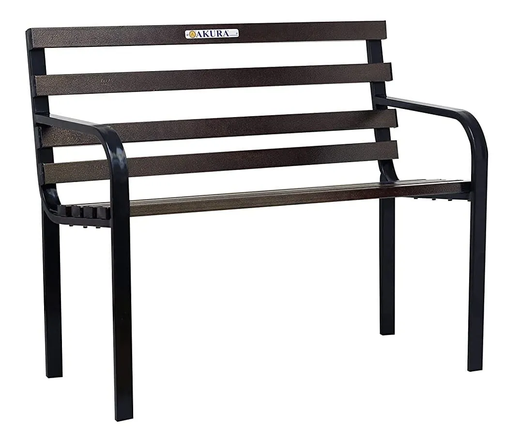 2 Seater Metal Bench (Black)