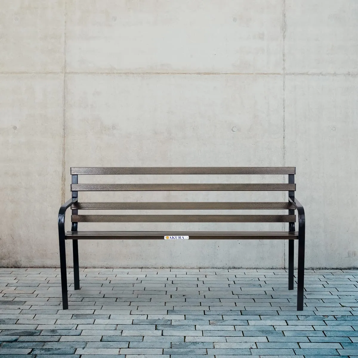 2 Seater Metal Bench (Black)