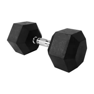 20kg Rubber Hex Dumbbells with Chrome Handle, Set - VERPEAK