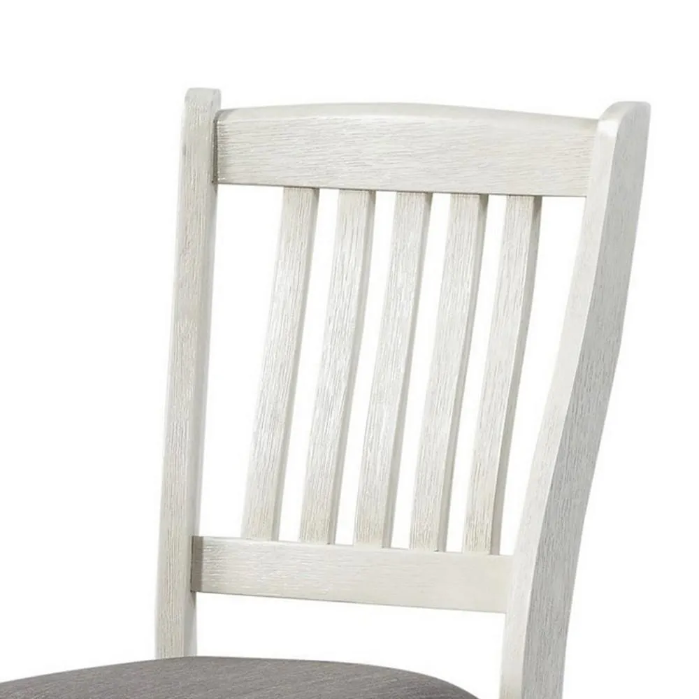 25" Slatted Back Counter Height Chair,Set of 2,Antique White By Casagear Home