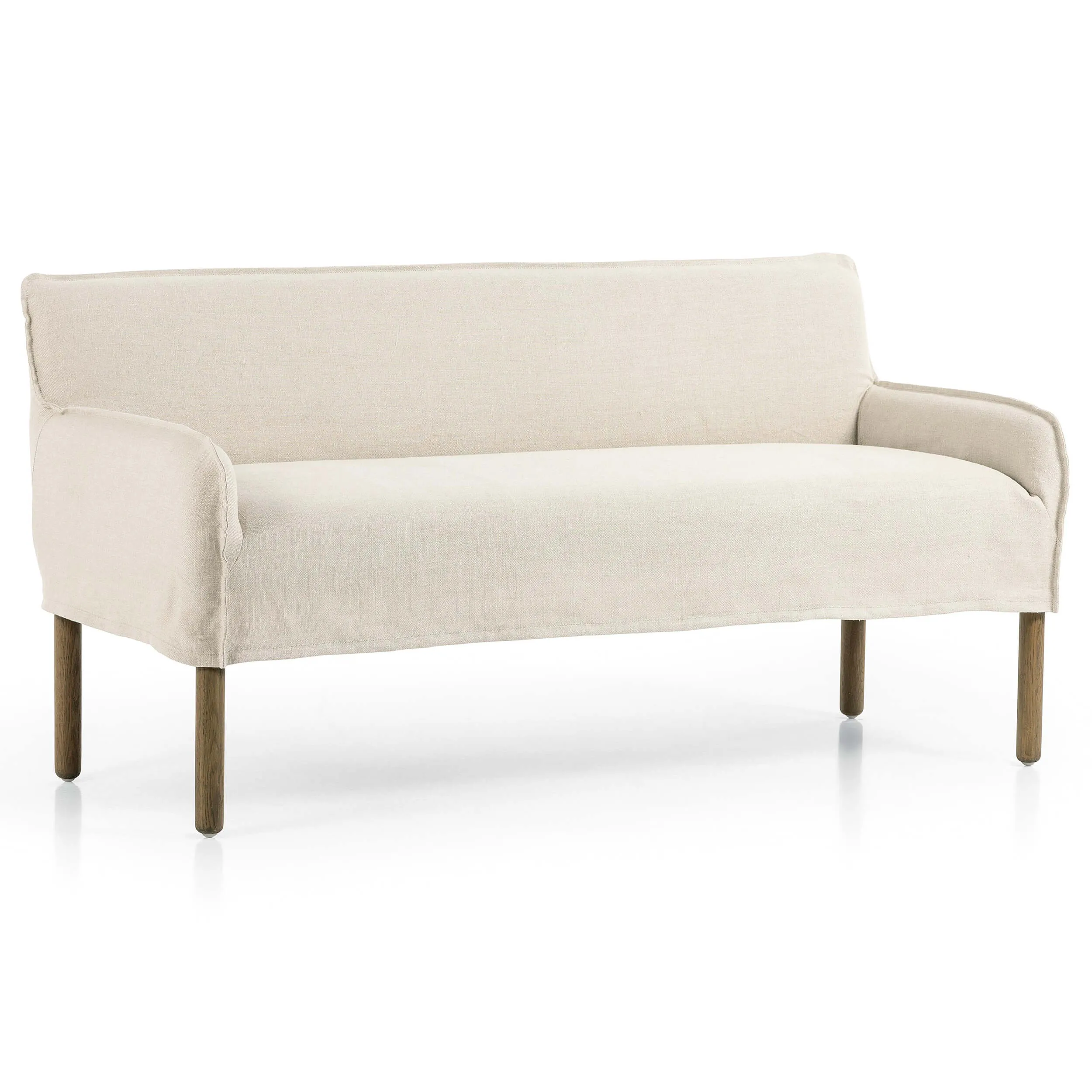 Addington Slipcover Bench, Brussels Natural