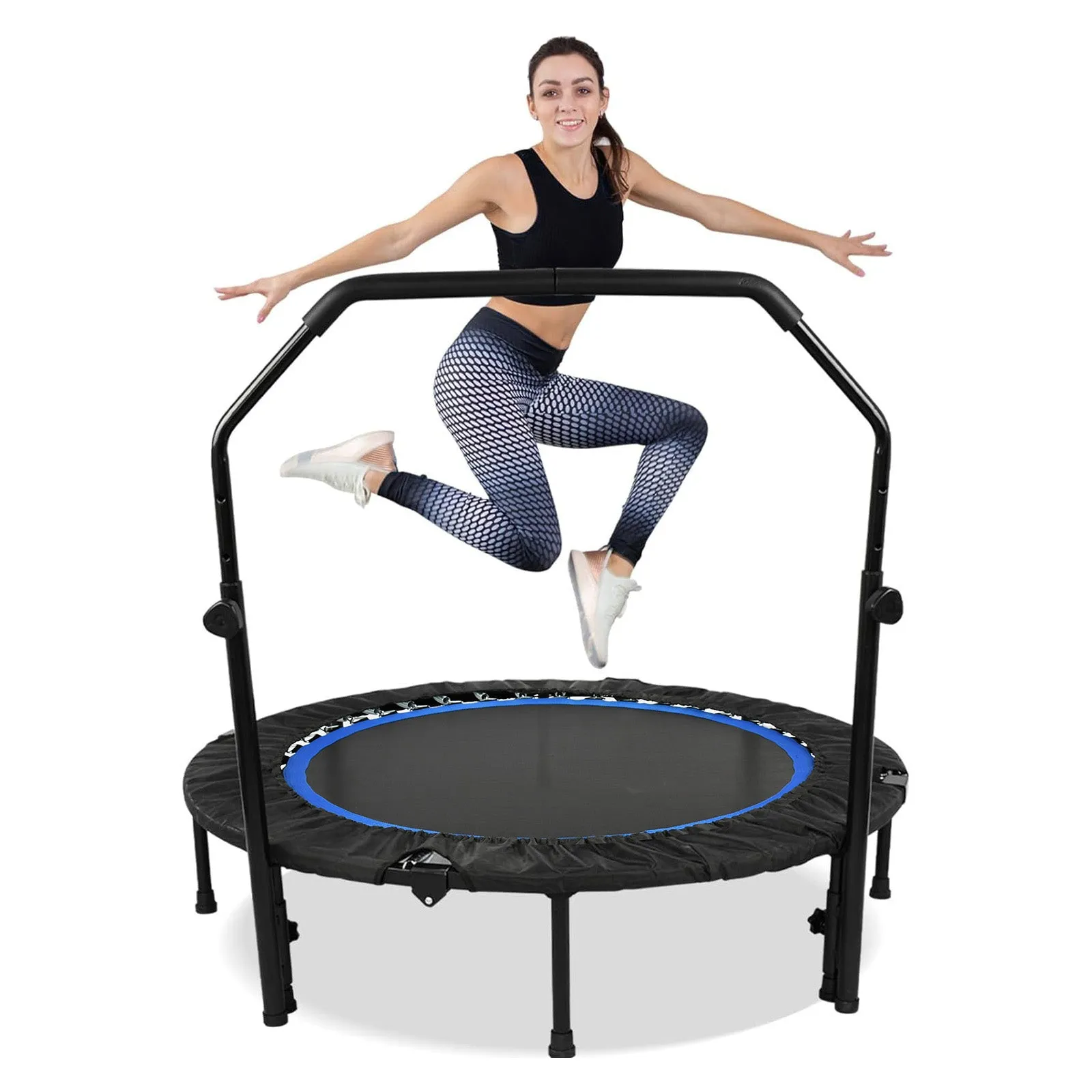 Advwin Mini Trampoline w/Adjustable Handle 48"