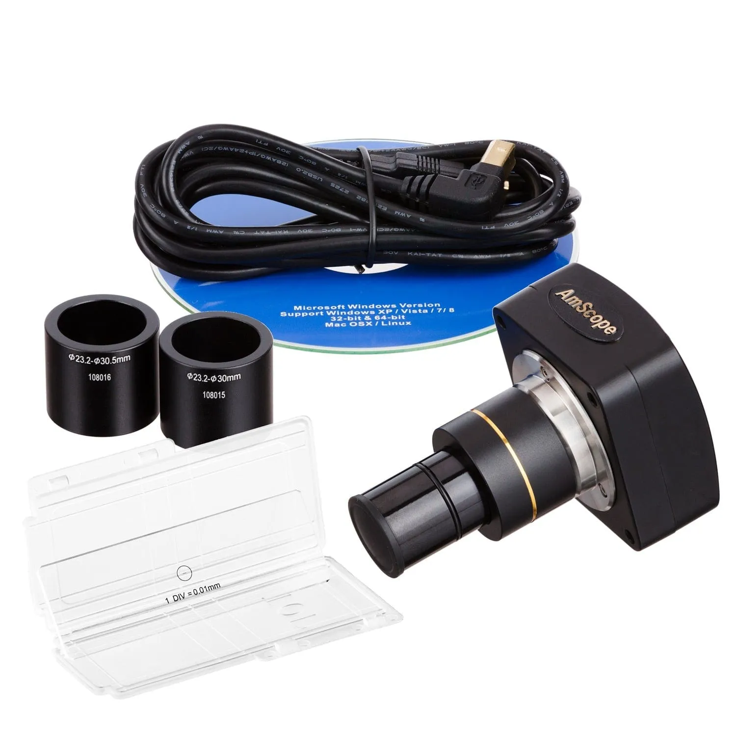 AmScope SM-1 Series Inspection and Dissecting Zoom Binocular Stereo Microscope with 56 LED Compact Ring Light and Optional Digital Camera on Compact Pillar Stand