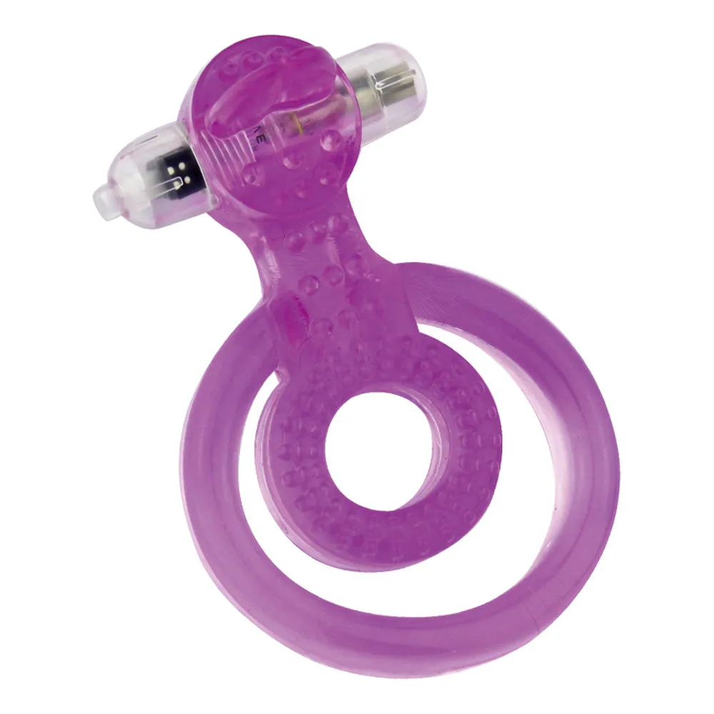 Aphrodisia Vibrating Dual Cock & Ball Rings With Tongue