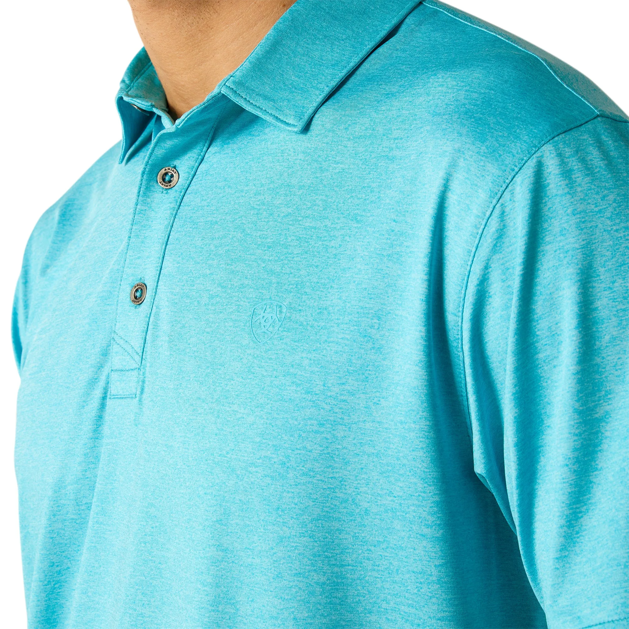 Ariat Men's Charger 2.0 Turquoise Reef Fitted Polo Shirt 10049012