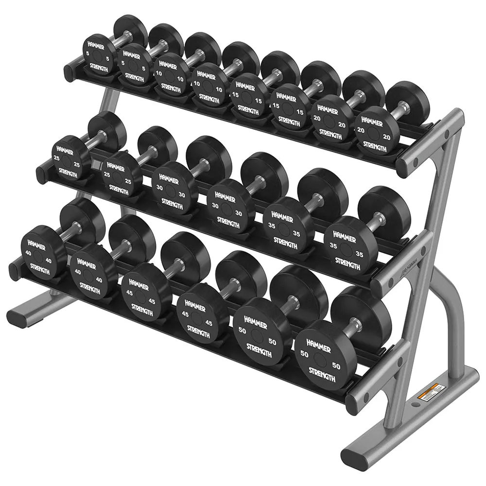 Axiom Series 3-Tier Short Saddle Dumbbell Rack (5-50)