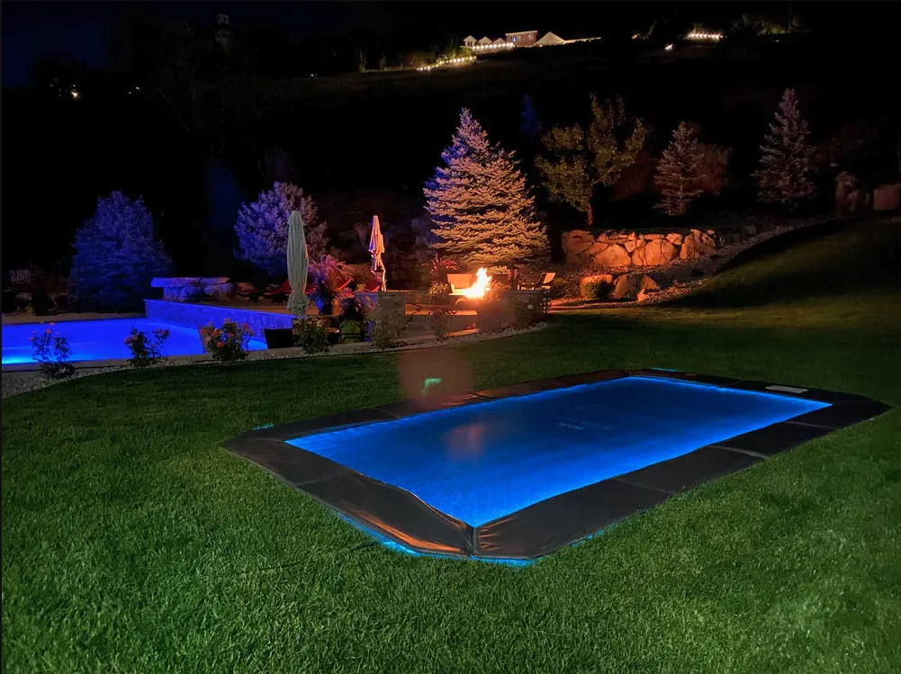 Black Friday Bundle! 10'x17' Rectangle Pro-Line In-ground Trampoline   LED Lights   Cover