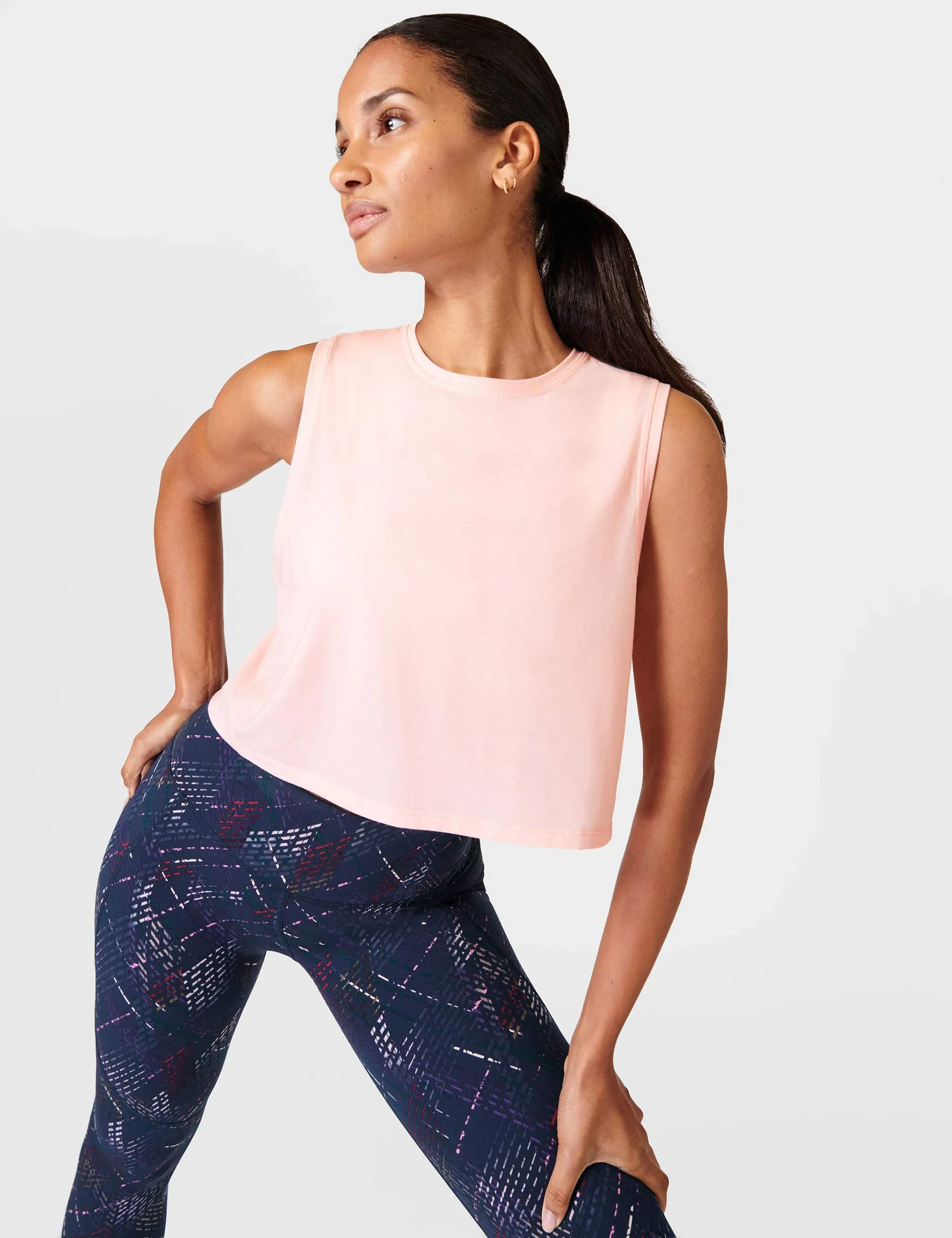 Breathe Easy Crop Muscle Vest - Sorbet Pink