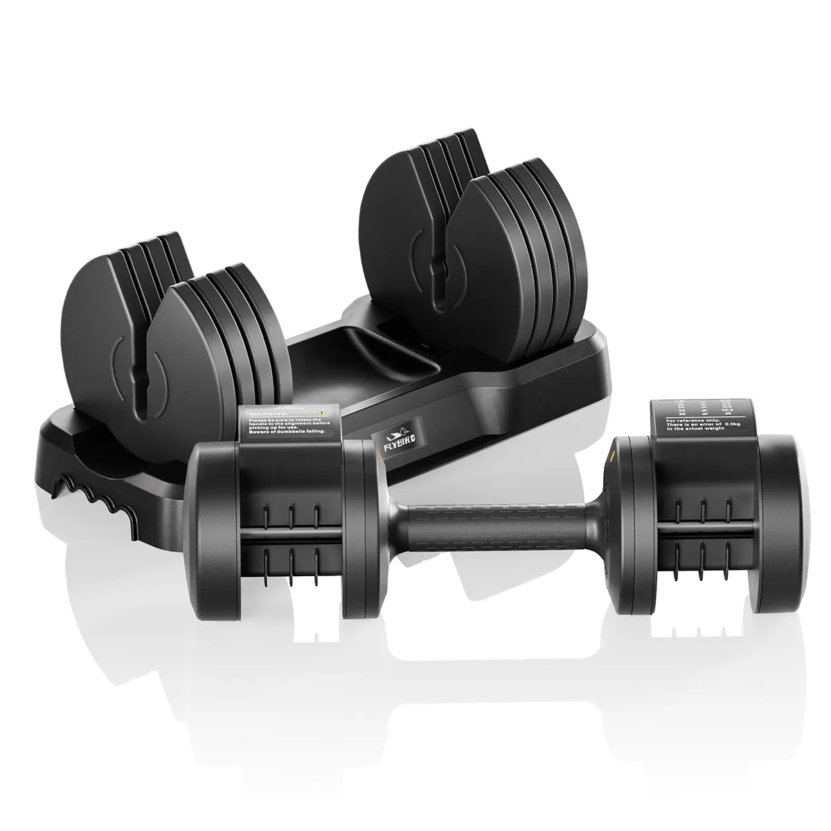 Bundle: Pair Of Flybird 55lbs Adjustable Dumbbells & Flybird Pro Weight Bench