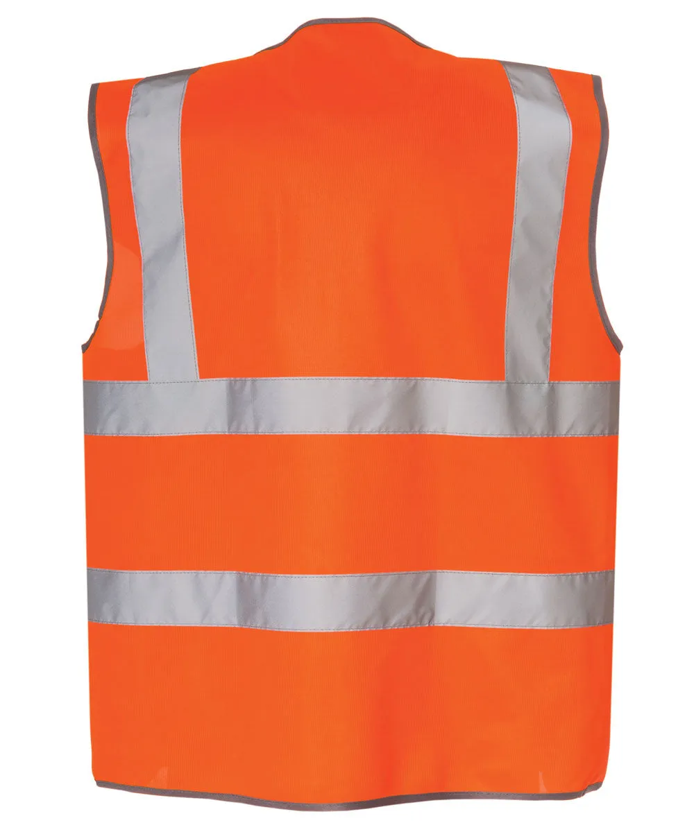 CAT ANSI Class 2 Hi-Vis Zip Safety Vest - Bright Orange