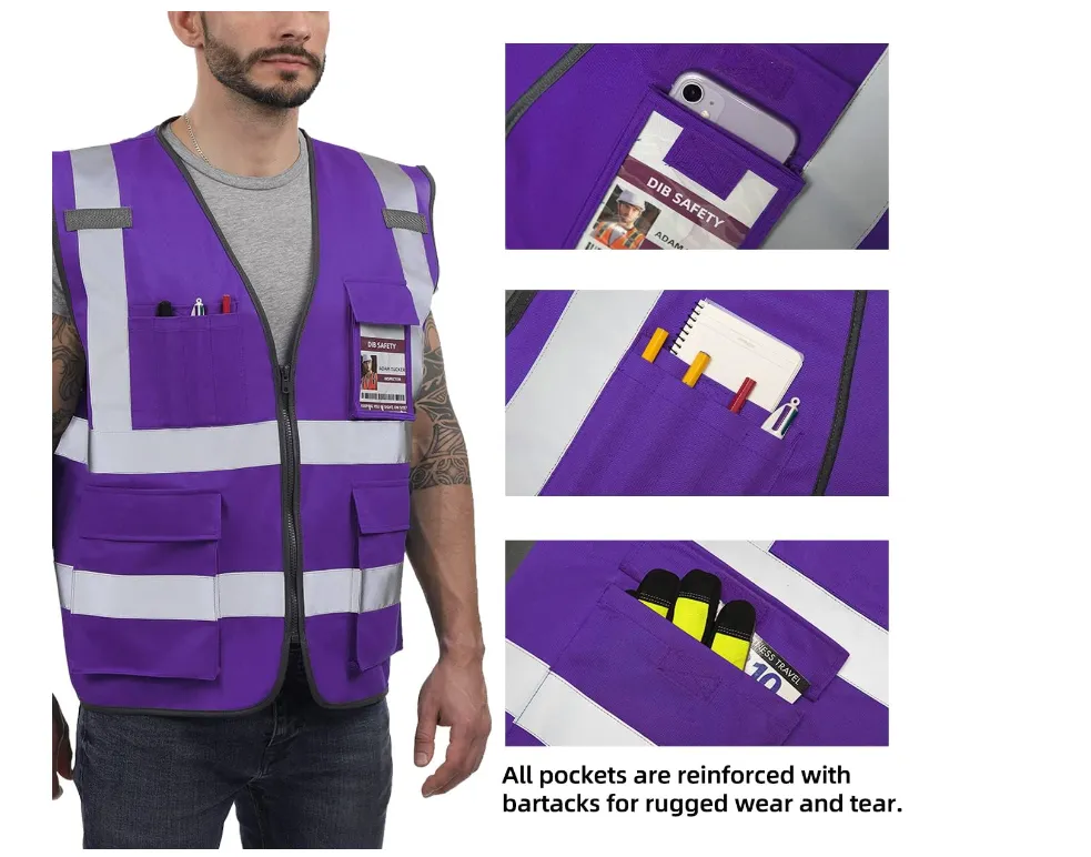 Dib Safety Reflective Vest - Purple