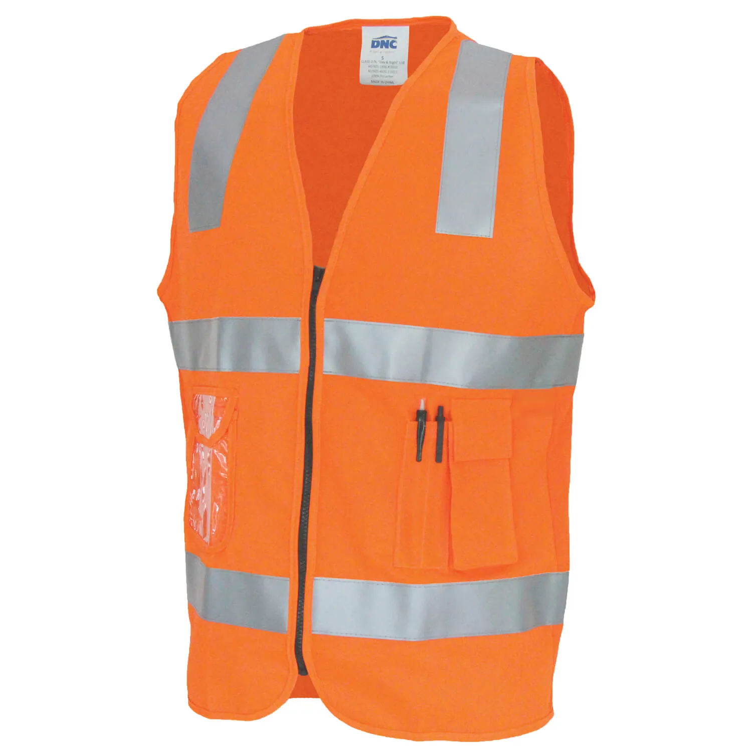 DNC Day/Night Side Panel Safety Vest With Generic R/Tape (3507)