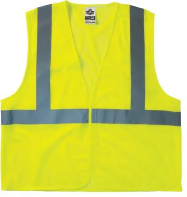 Ergodyne GloWear 8205HL Class 2 Super Econo Vests, Hook/Loop Closure, L/XL, Lime, 20975