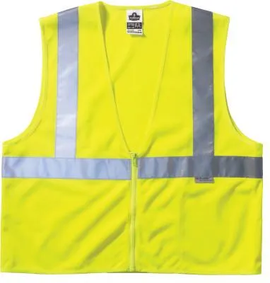 Ergodyne GloWear 8220Z Class 2 Standard Vests, S/M, Lime, 21123