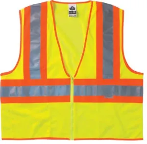 Ergodyne GloWear 8230Z Class 2 Two-Tone Vests, L/XL, Lime, 21325