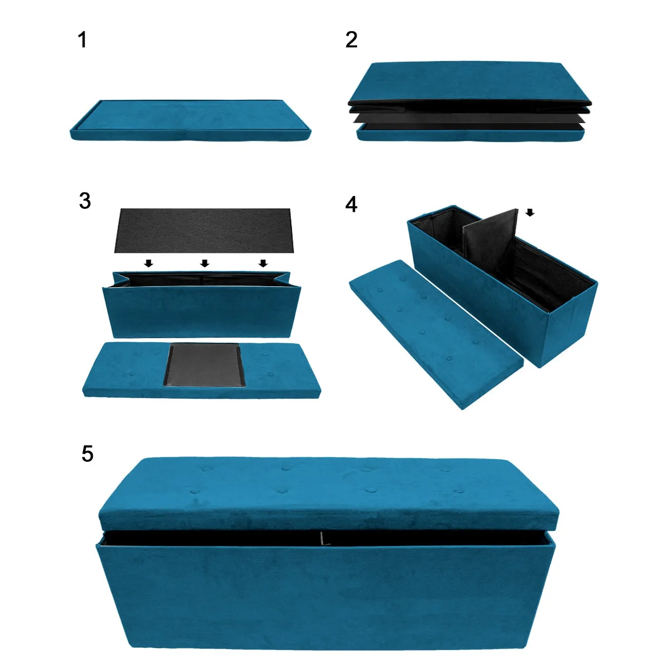 Faux Suede Storage Bench (Large)