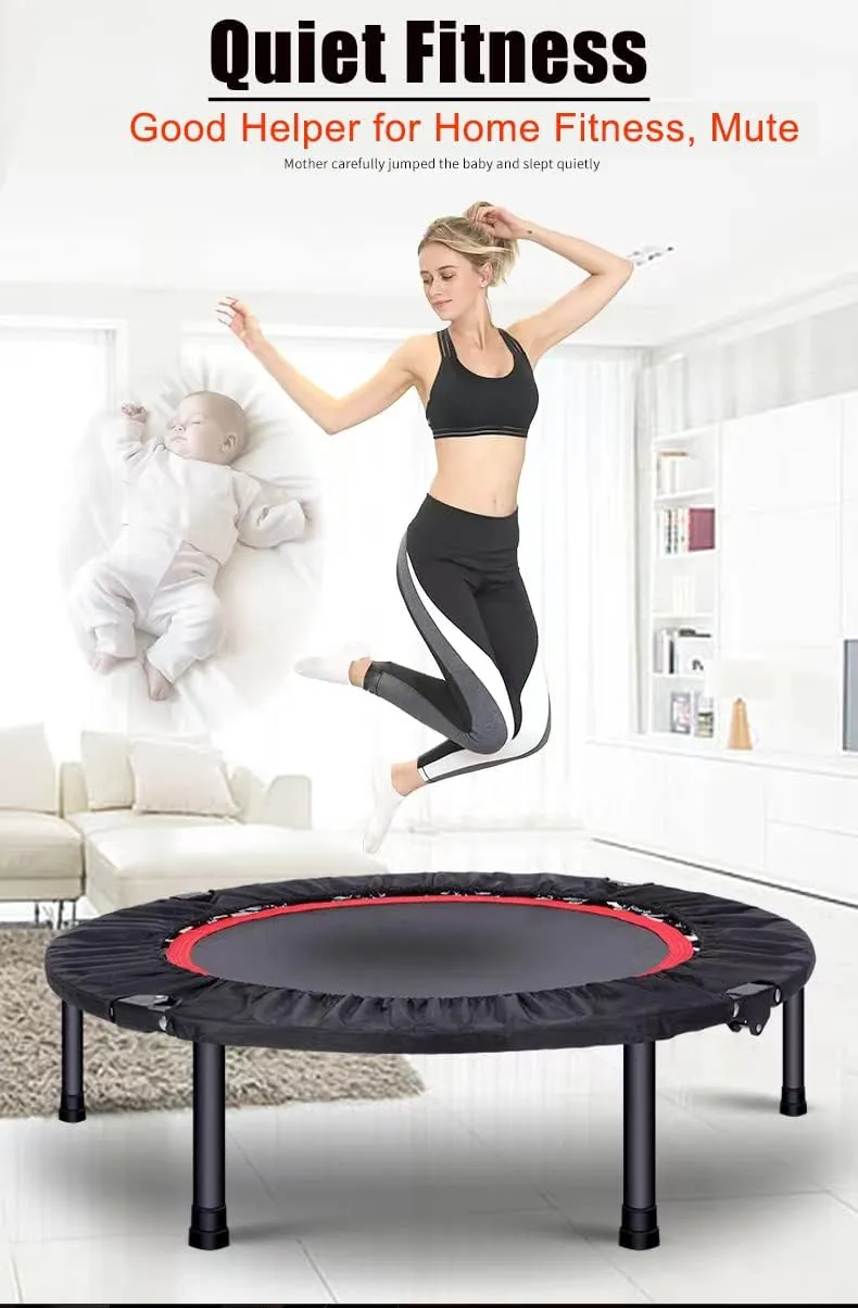 Foldable 48-Inch Round Fitness Trampoline with Premium Springs 350kg