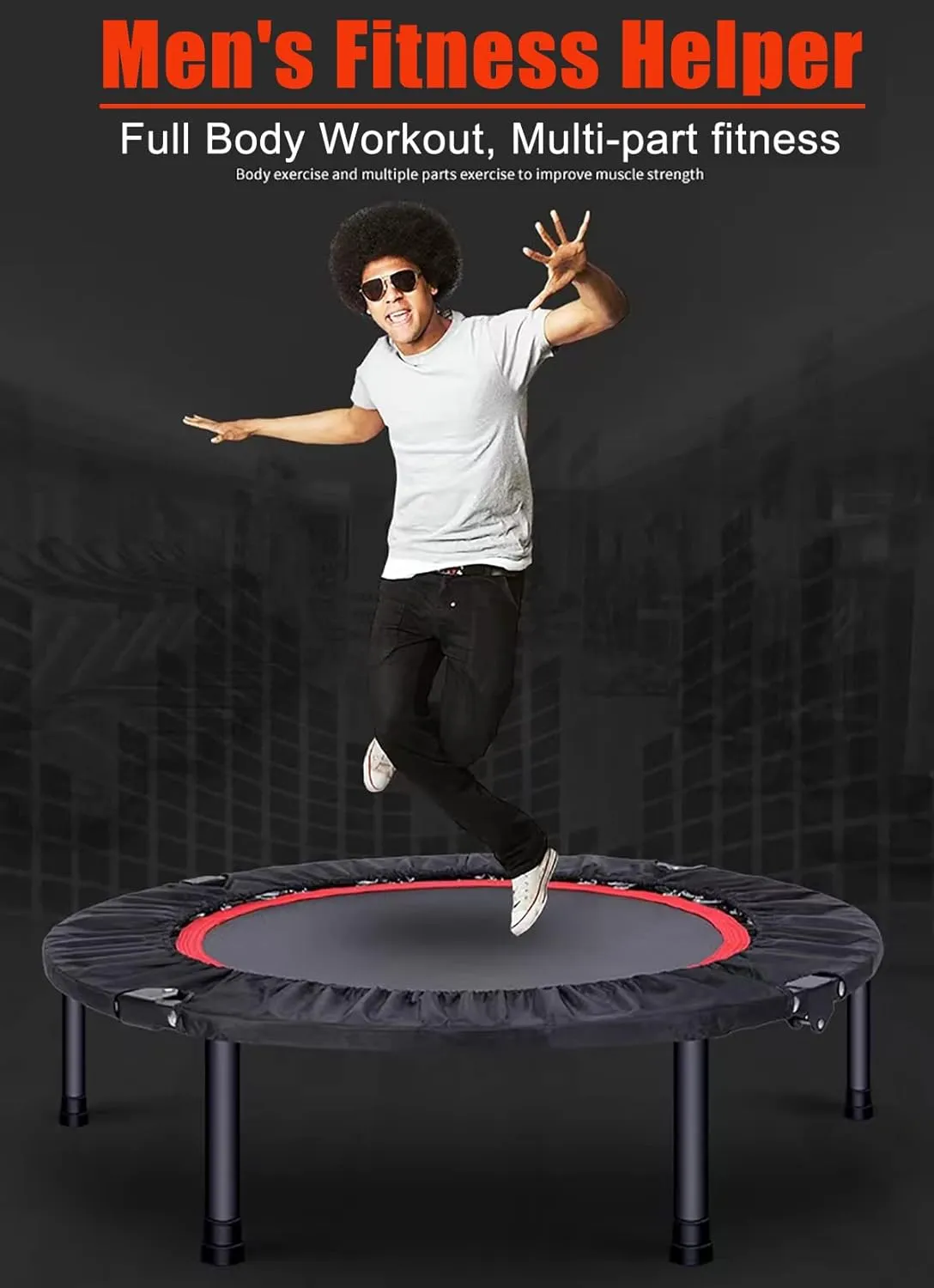 Foldable 48-Inch Round Fitness Trampoline with Premium Springs 350kg