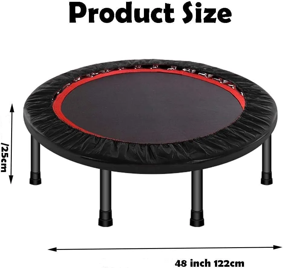 Foldable 48-Inch Round Fitness Trampoline with Premium Springs 350kg