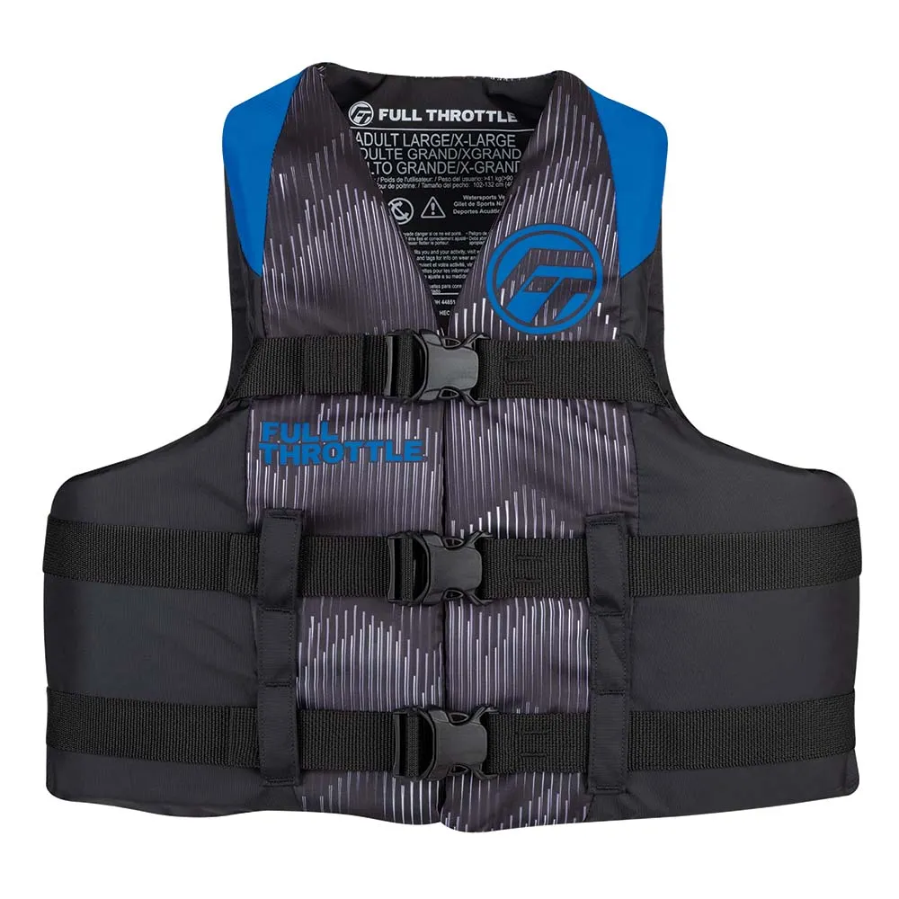 Full Throttle Adult Nylon Life Jacket - 2XL/4XL - Blue/Black [112200-500-080-22]