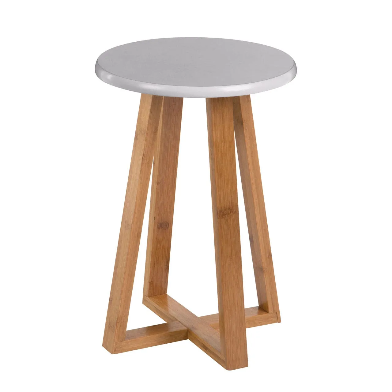 Grey Bamboo Round Stool