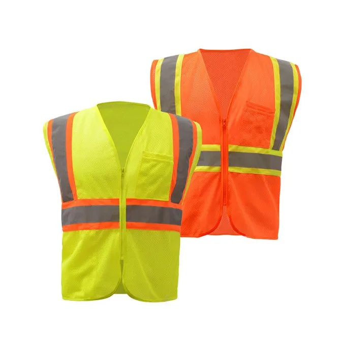 GSS Standard Class 2 Two Tone Mesh Zipper Safety Vest