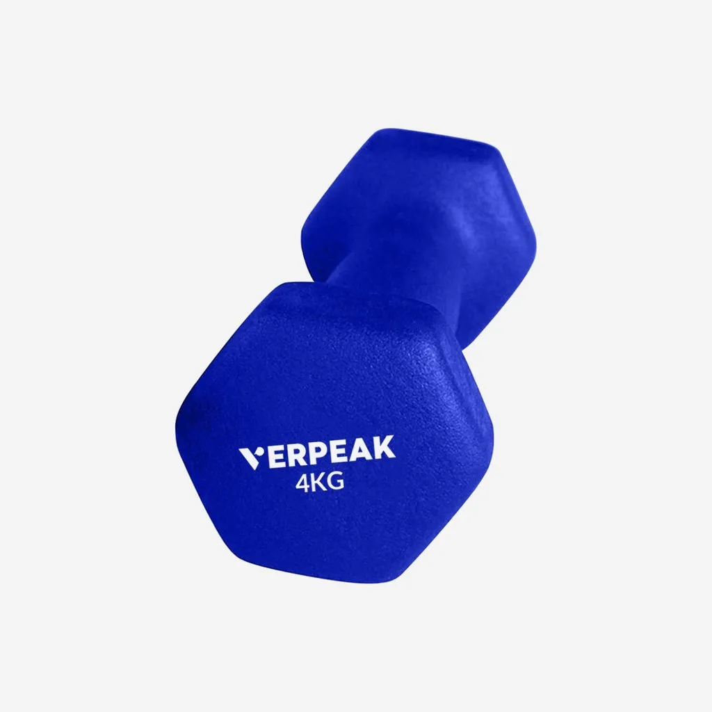 Hex Shape Cast Iron Neoprene Dumbbell Set 4kg x 2 - Verpeak