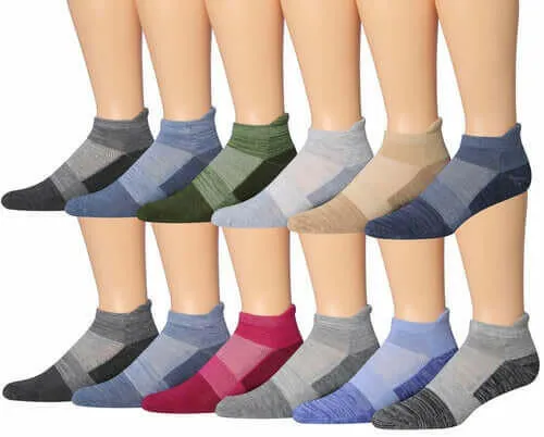 James Fiallo Men's 12-Pairs Performance Low Cut Athletic Sport Socks