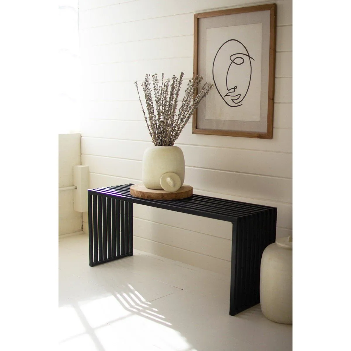 Kalalou - Black Metal Bench Console