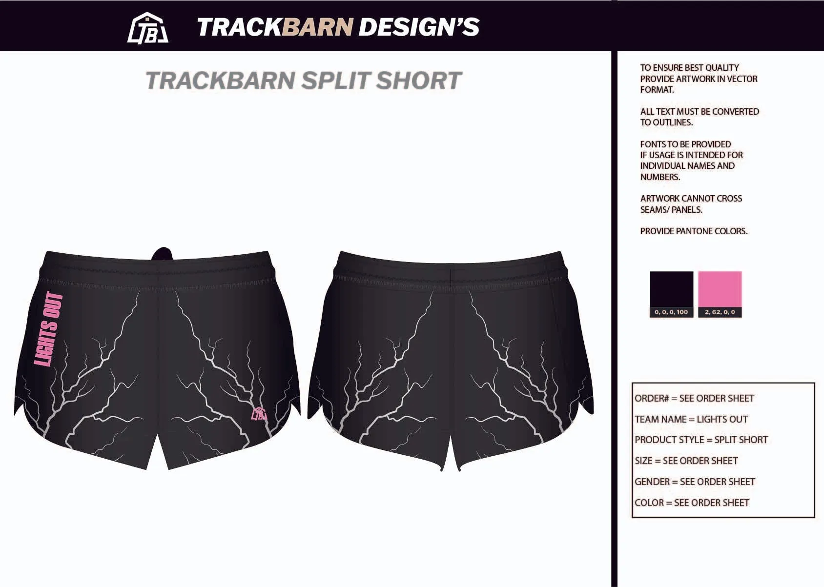 Lights-Out-PV Mens Split Track Short