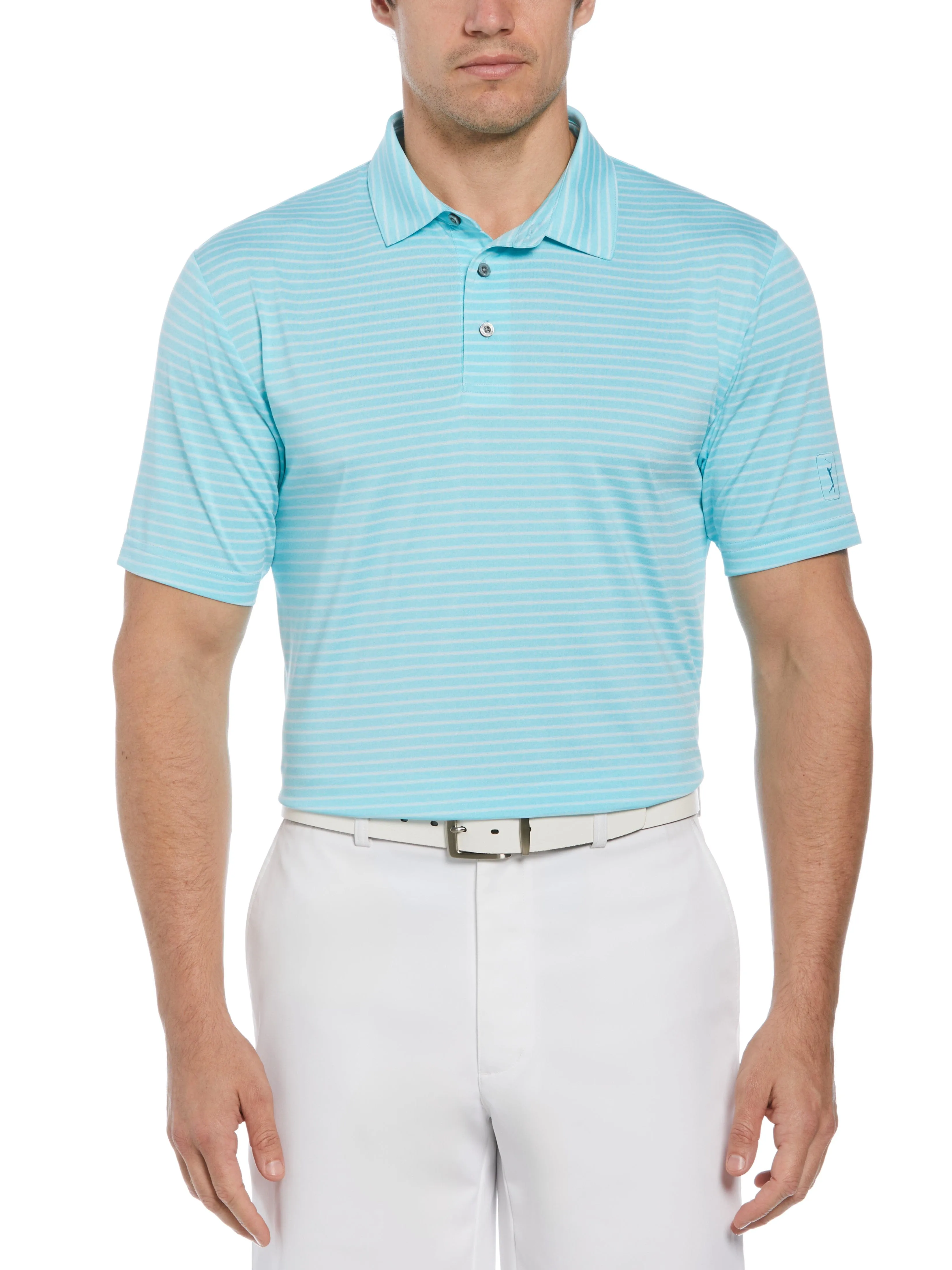 Men's Heather Feeder Stripe Golf Polo