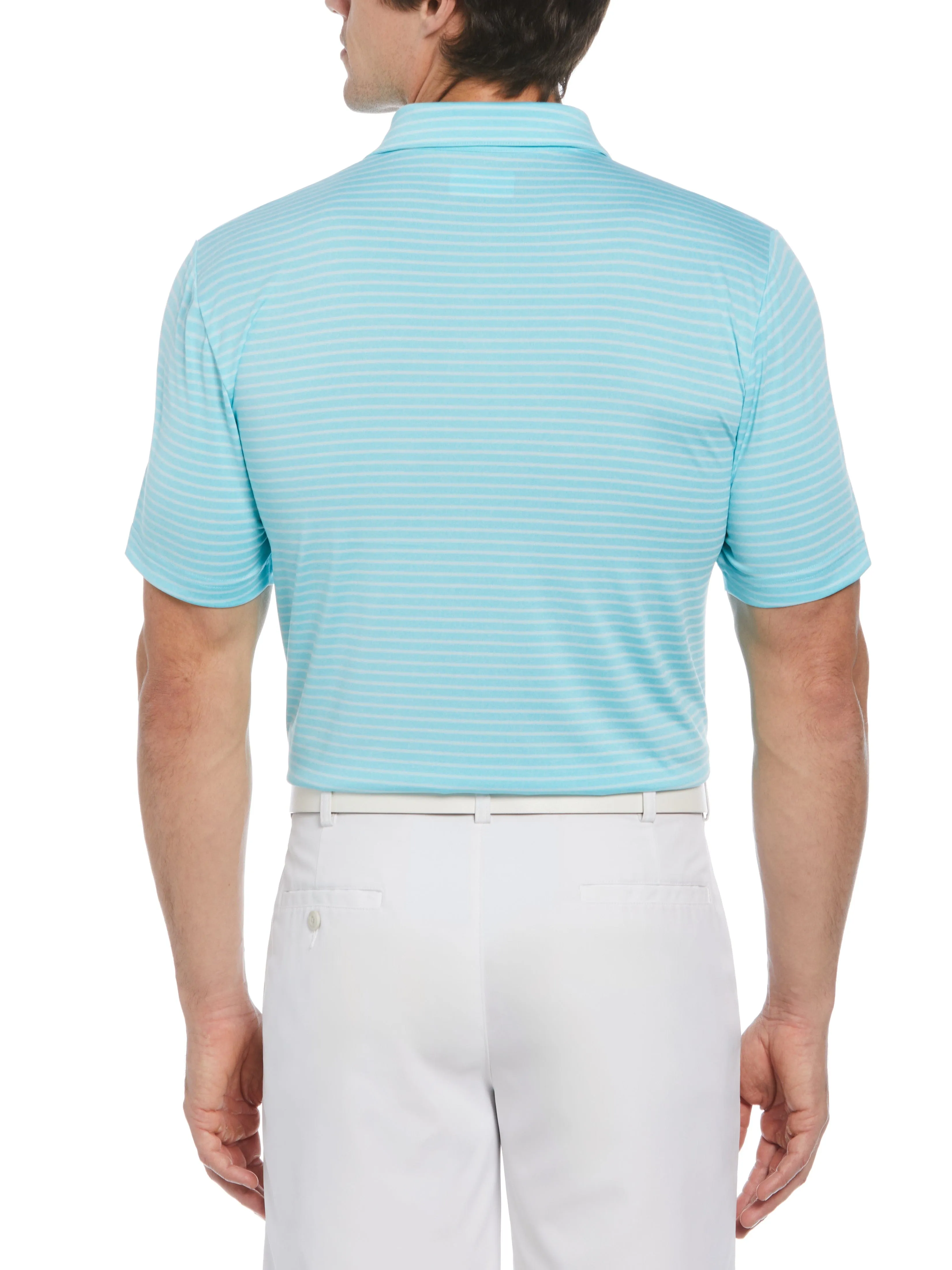 Men's Heather Feeder Stripe Golf Polo