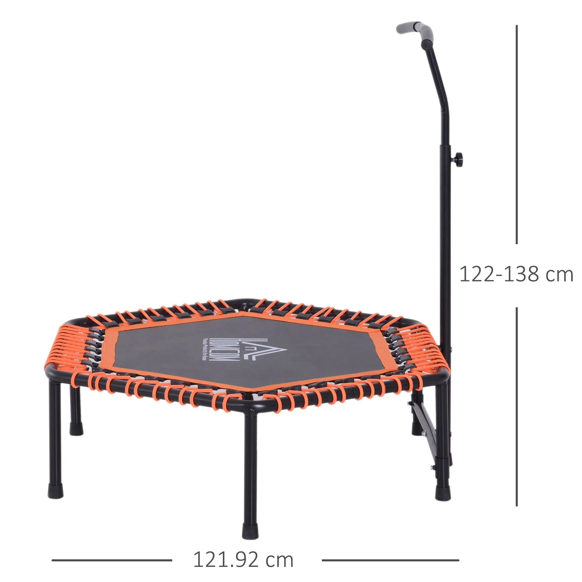 Mini Trampoline Hexagon Exercise Bungee Rebounder Jumper w/ Adjustable Handle Bar