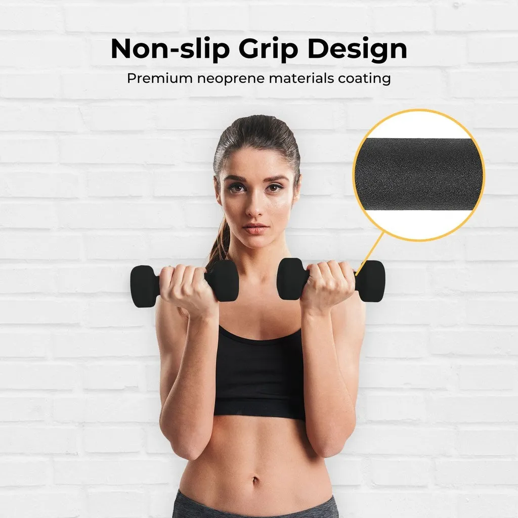 Neoprene Dumbbell Set 5kg x2 Non-Slip Hex – Verpeak