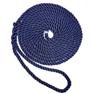 New England Ropes 1/2" Premium 3-Strand Dock Line - Navy Blue - 35