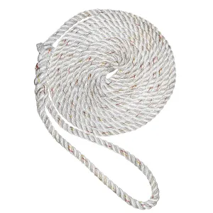 New England Ropes 1/2" Premium 3-Strand Dock Line - White w/Tracer - 25 [C6050-16-00025]