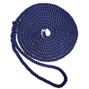 New England Ropes 1/2" X 15 Premium Nylon 3 Strand Dock Line - Navy Blue [C6053-16-00015]