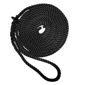 New England Ropes 3/8" Premium 3-Strand Dock Line - Black - 15 [C6054-12-00015]