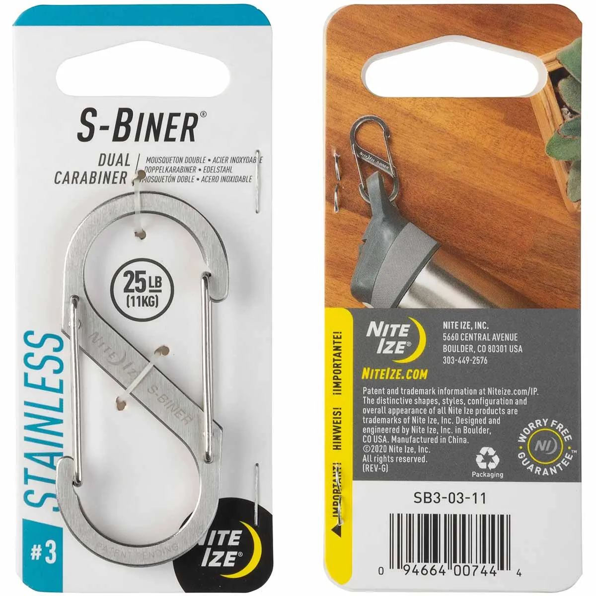 Nite Ize S-Biner - Stainless Steel Silver