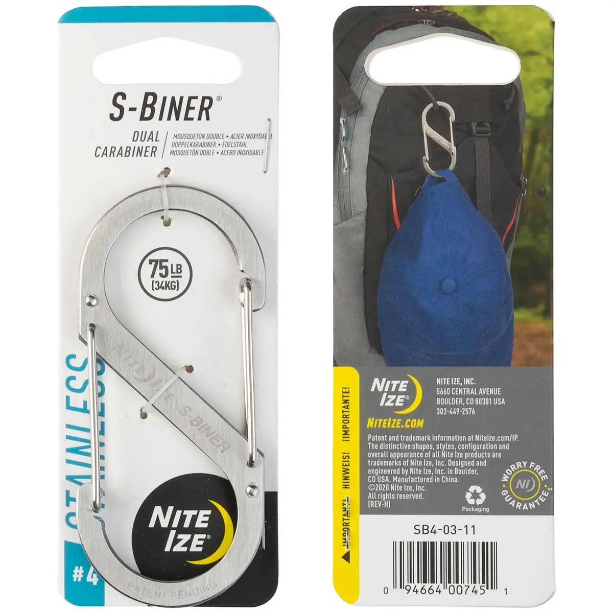 Nite Ize S-Biner - Stainless Steel Silver