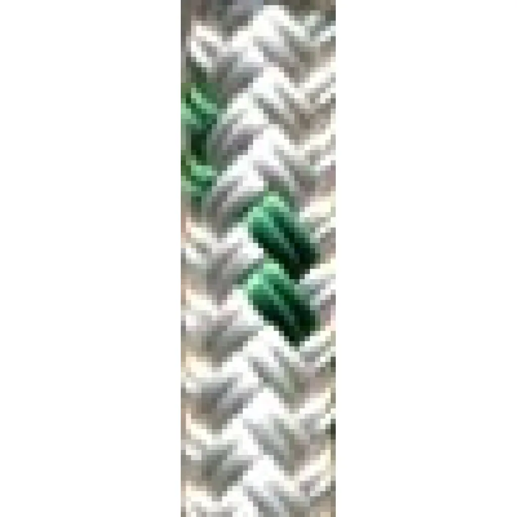 Polyester Braid - 1/4" White w/Green Tracer $/FT