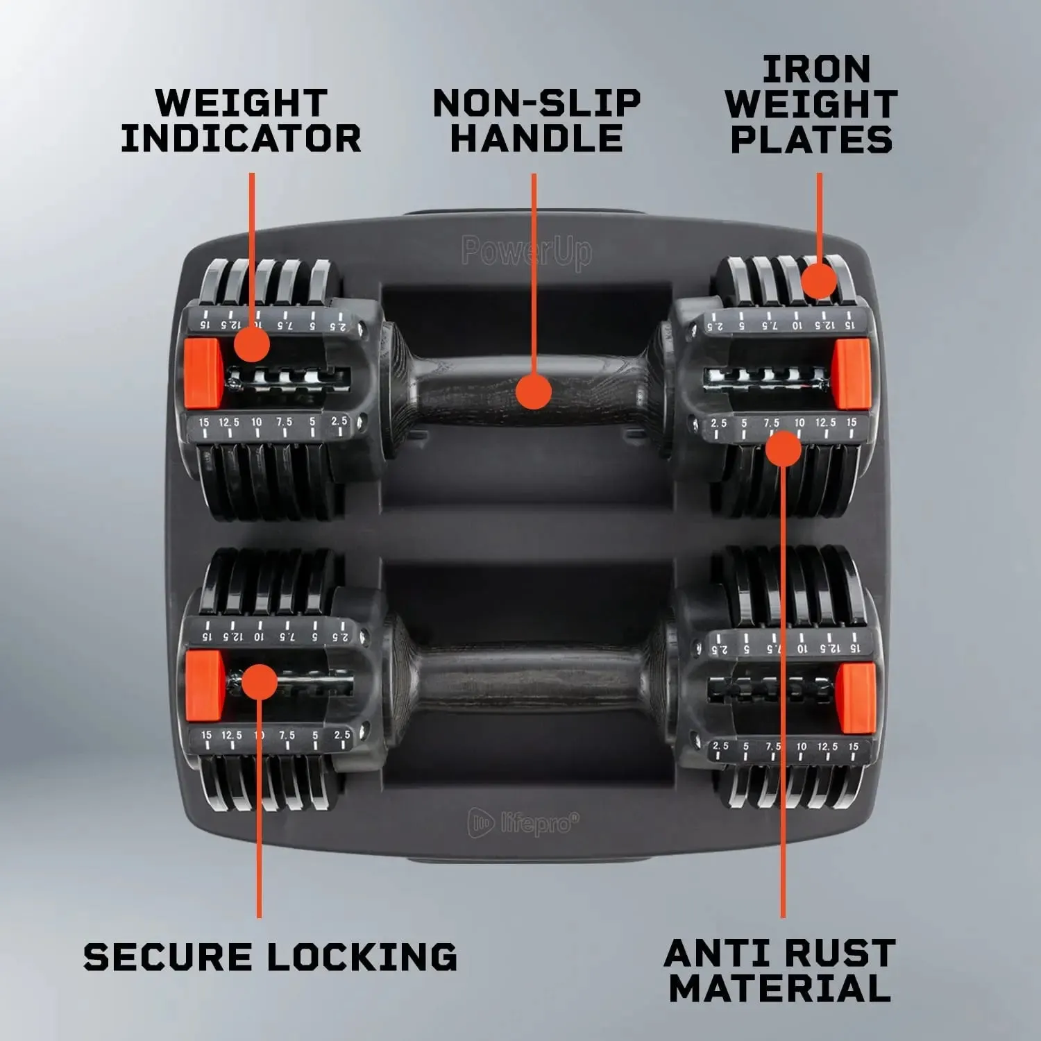 PowerUp  Adjustable Dumbbells