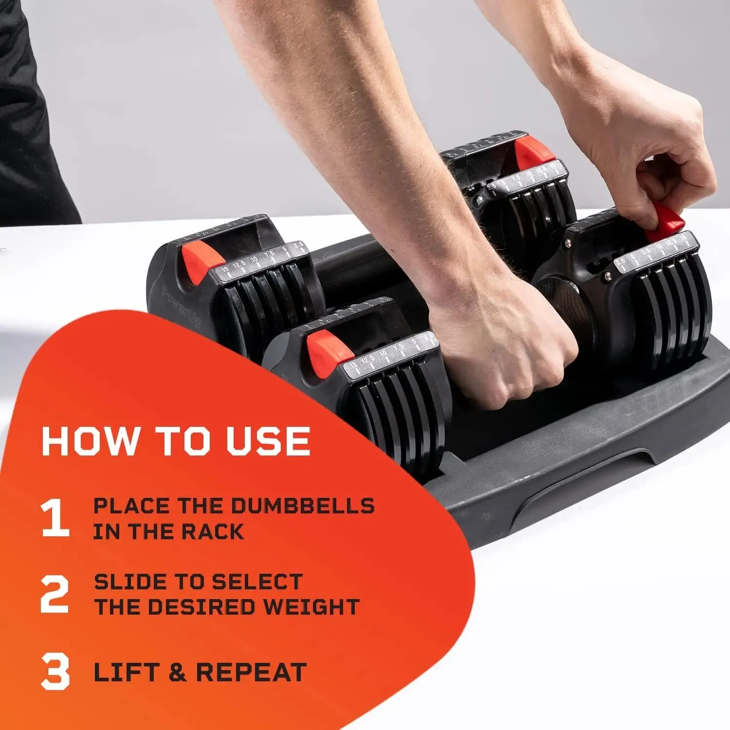 PowerUp  Adjustable Dumbbells