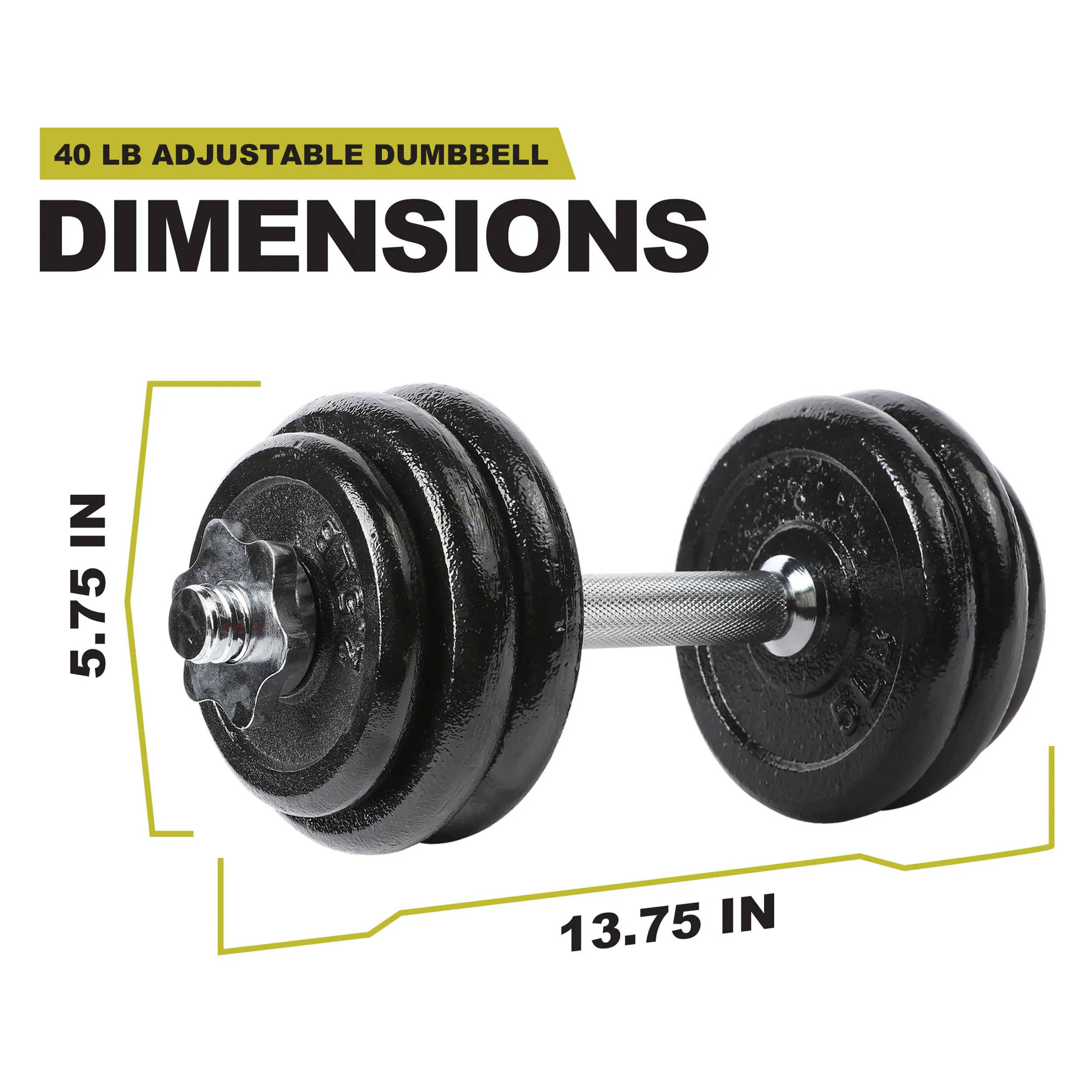 PRCTZ 40lb Adjustable Cast Iron Dumbbell Set